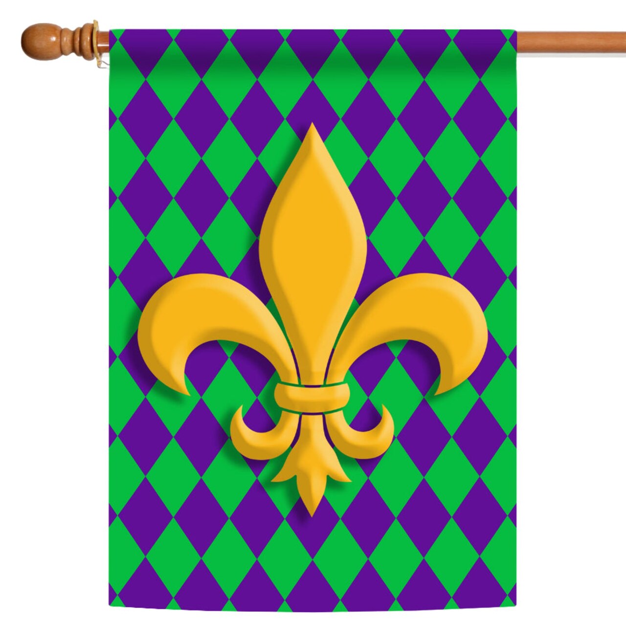 Toland Home Garden Harlequin Fleur-De-Lis Fade Resistant Outdoor Flag - 40" x 28"